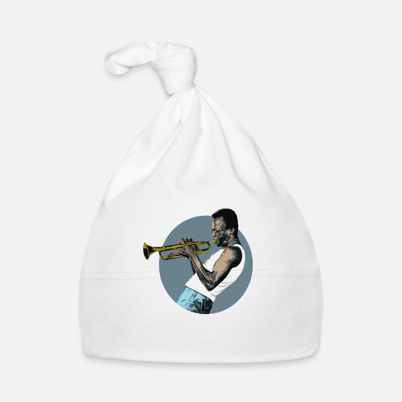 Jazz trompette - Bonnet bio Bébé - blanc