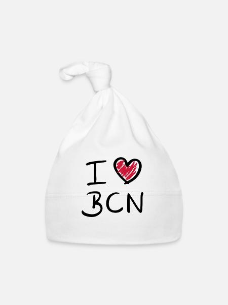 i love bcn - barcelona - Baby Bio-Mütze - Weiß - Vorne