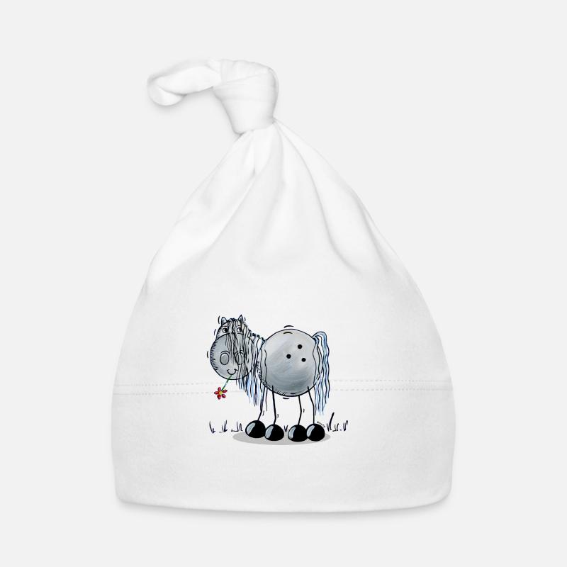 Cheval avec des fleurs Bonnet bio Bébé