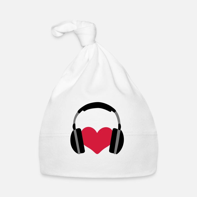 Liebe Musik Herz Kopfhörer Baby Bio-Mütze