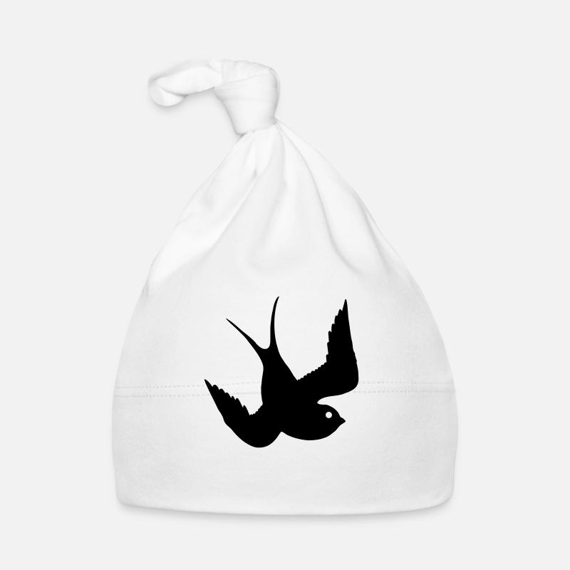 Tattoo Swallows Design Oldschool Birds Freedom - Bonnet bio Bébé - blanc