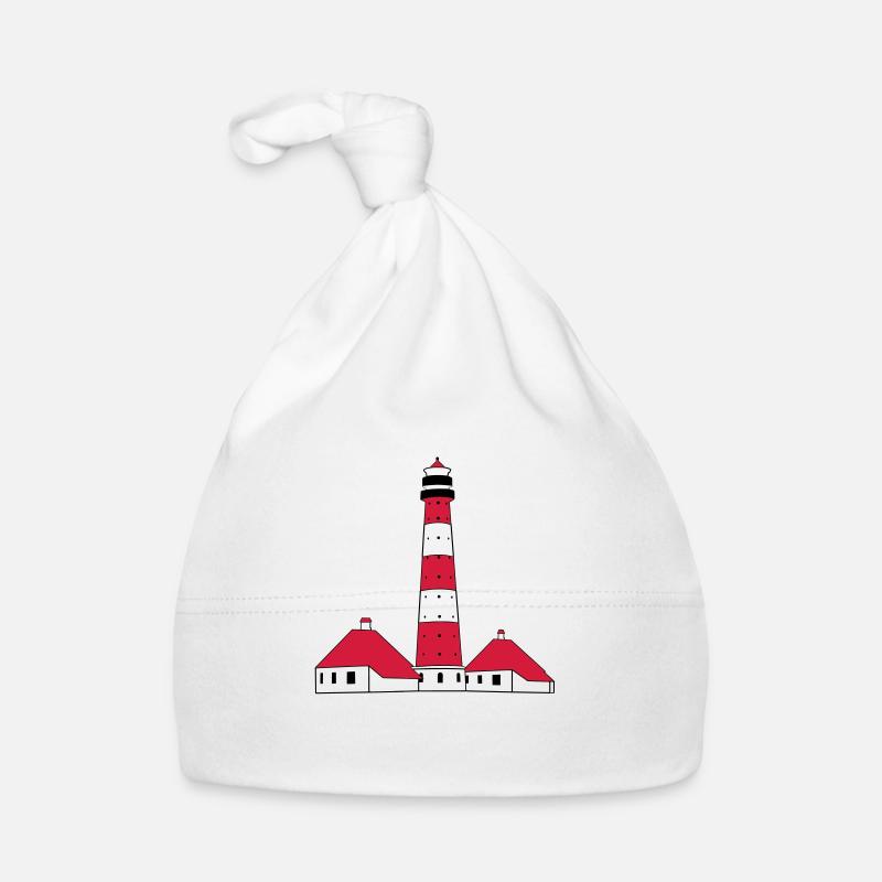 Westerhever Leuchtturm - Baby Bio-Mütze - Weiß