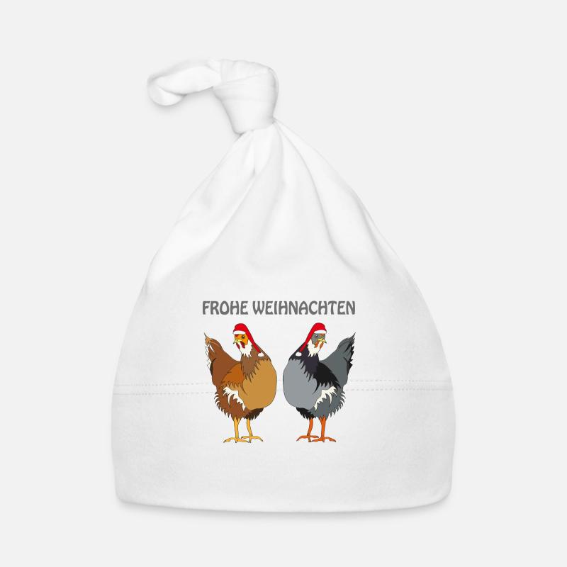 Frohe Weihnachten mit Hühner Baby Bio-Mütze