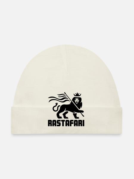 Rastafari Reggae Lion - Bonnet bio Bébé - blanc - Devant