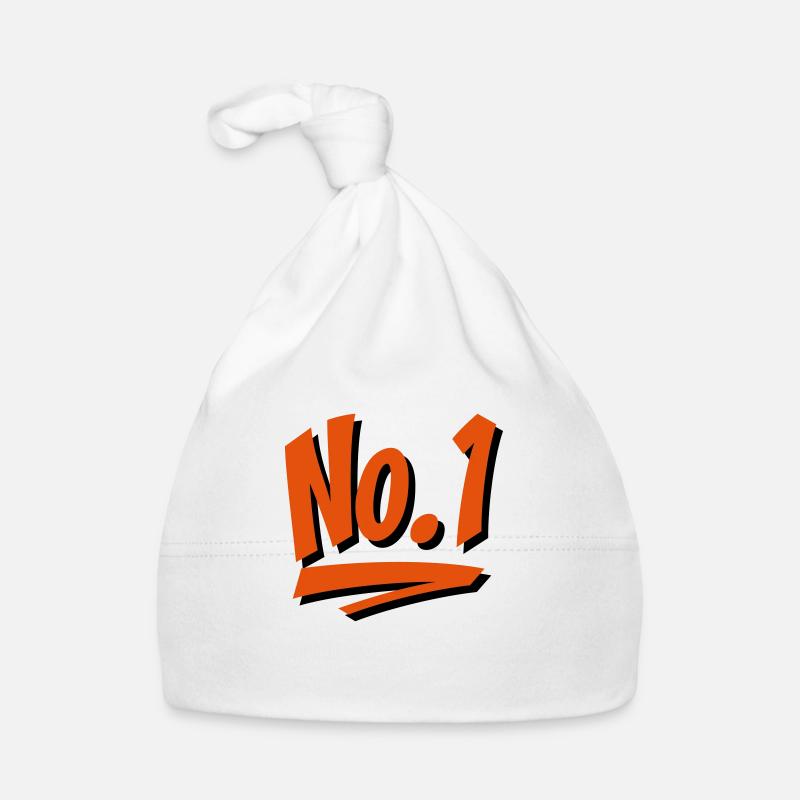 Nummer 1 - Baby Bio-Mütze - Weiß