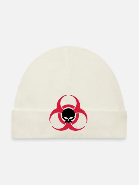 radiation biologie warning - Organic Baby Cap - white - Front
