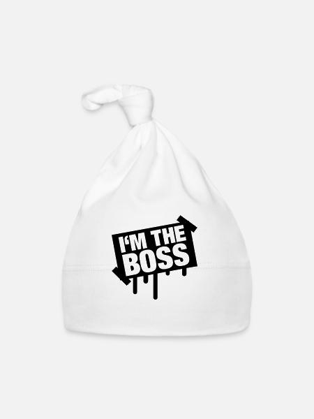 im_the_boss_f1 - Baby Bio-Mütze - Weiß - Vorne