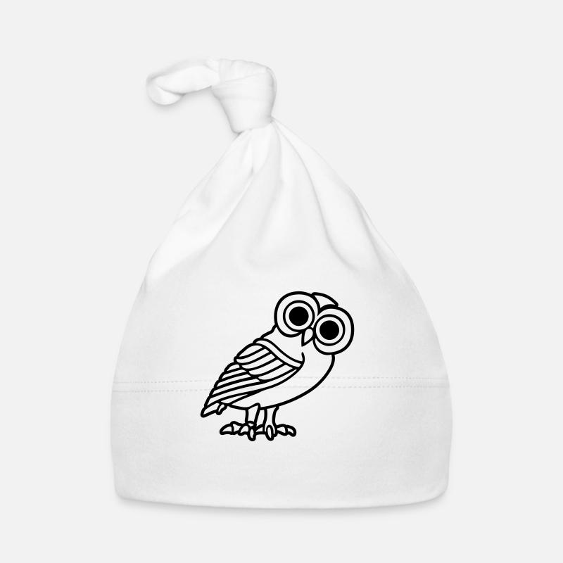 owl athena bird symbol mythological wisdom Organic Baby Cap