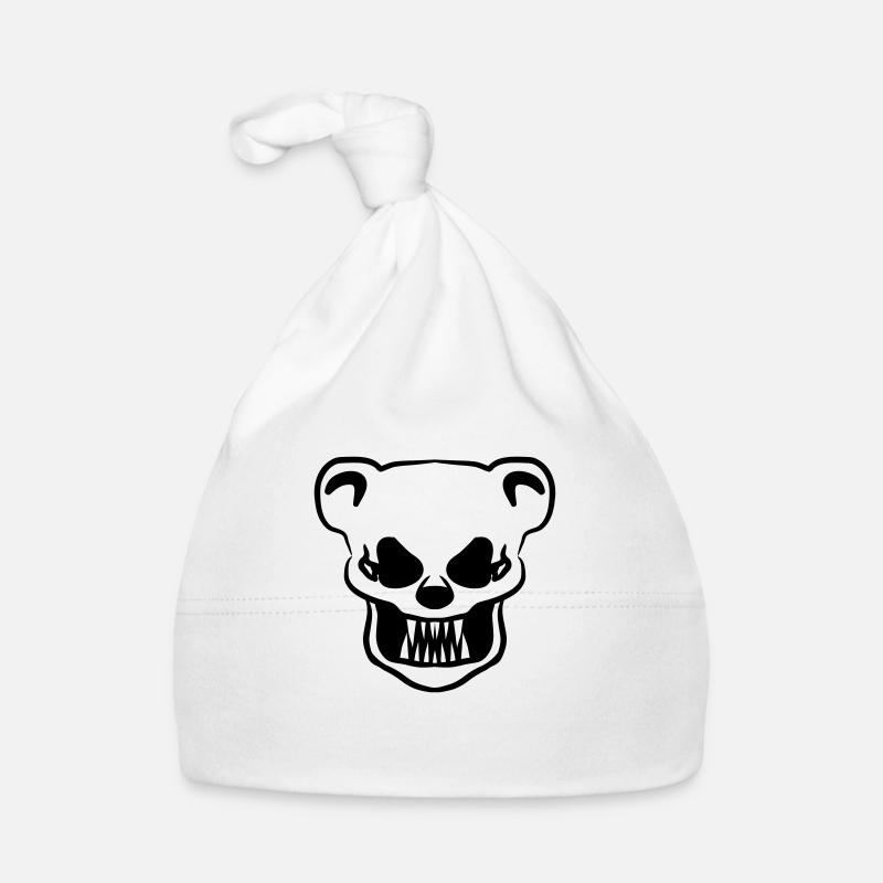 Teddybär Totenkopf horror Baby Bio-Mütze