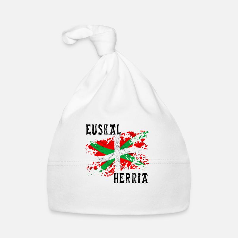 Pays Basque - Euskal Herria 21 - Bonnet bio Bébé - blanc