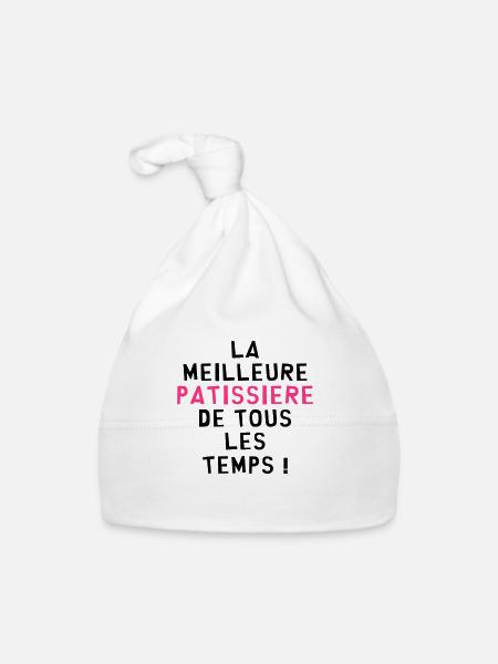 Boulanger / Pâtissier / Pain / Gâteau / Pâtisserie - Bonnet bio Bébé - blanc - Devant