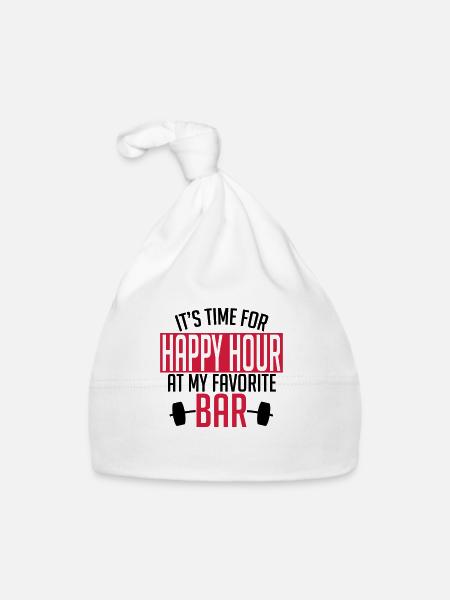 it's time for happy hour at my favorite bar A 2c - Organic Baby Cap - white - Front