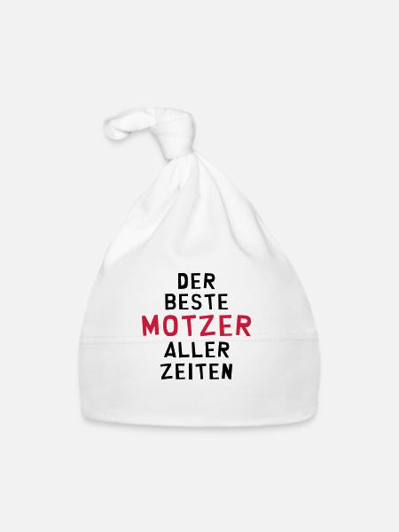 Motzer Motzerin meckern Nörgler Nörglerin motzig - Baby Bio-Mütze - Weiß - Vorne