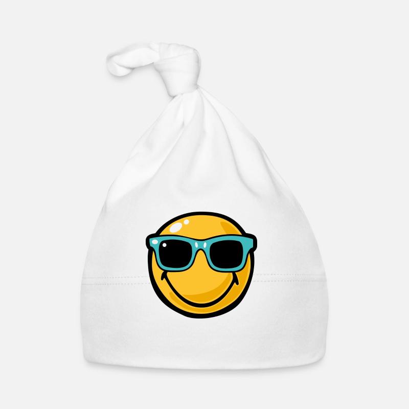 Smiley ray bans - Bonnet bio Bébé - blanc