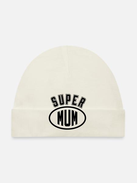 Mum / Mom / Baby / Mummy / Mother's day / Birth - Organic Baby Cap - white - Front