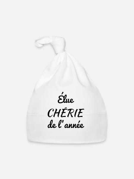 Chéri Love Chérie Amour Femme Mari Valentin - Organic Baby Cap - white - Front