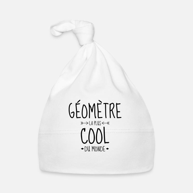 géomètre / topographe / topographie / geometre - Bonnet bio Bébé - blanc