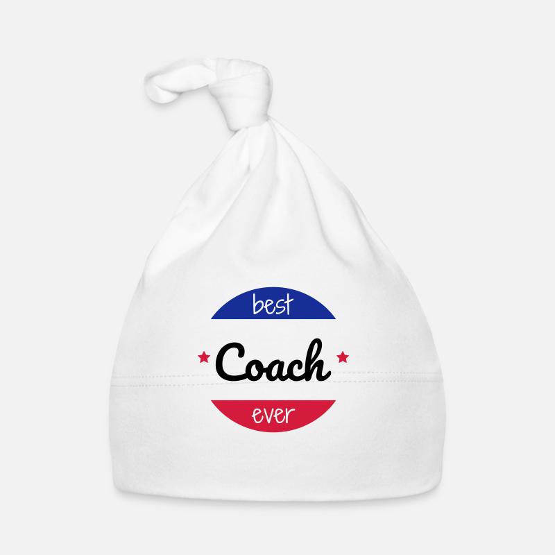 Coach / Coaching / Entraineur / Sport - Bonnet bio Bébé - blanc