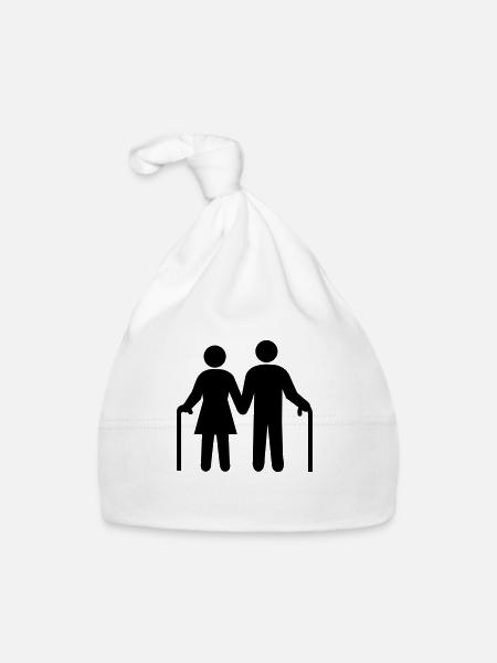 ehepaar_opa_und_oma - Baby Bio-Mütze - Weiß - Vorne