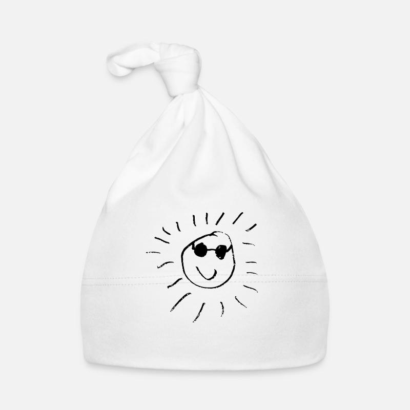 Funny sun with sunglasses Organic Baby Cap