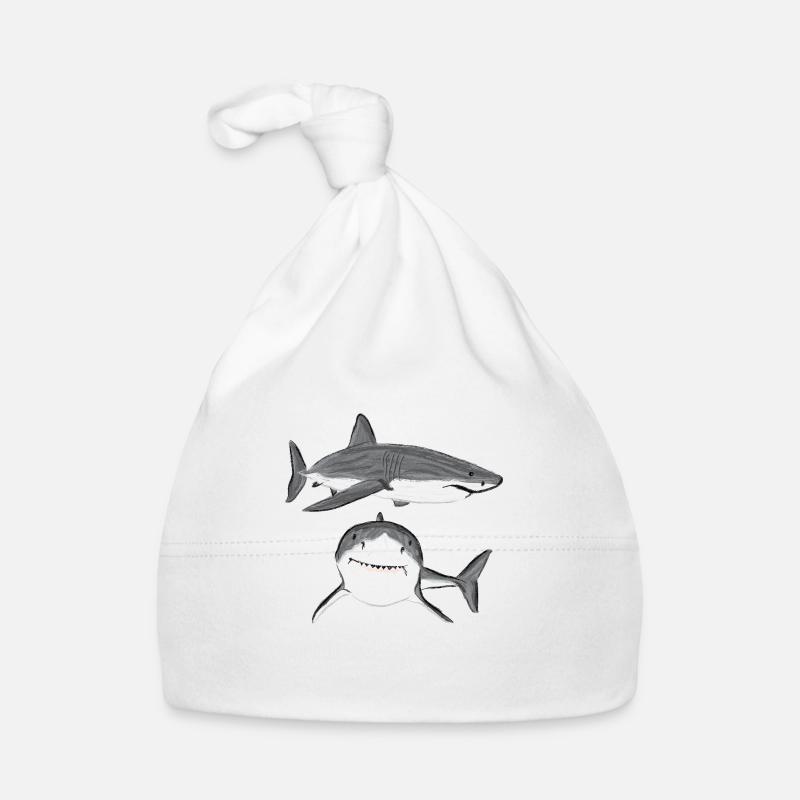 Design Great White Shark V Bonnet bio Bébé