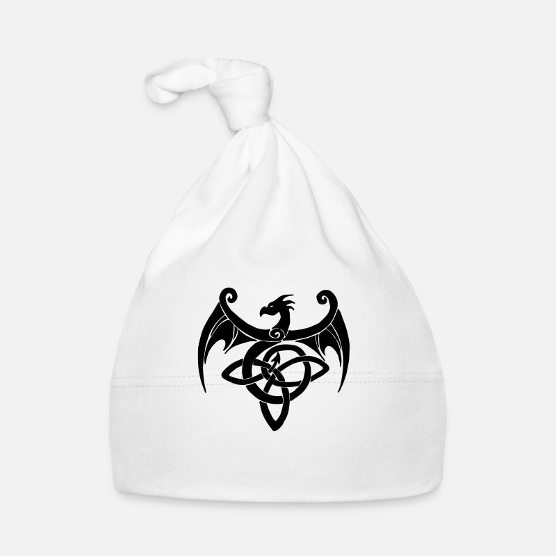 Keltischer Drache - Baby Bio-Mütze - Weiß