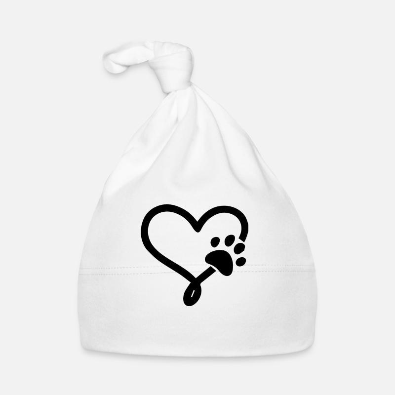 Chien chien - Bonnet bio Bébé - blanc