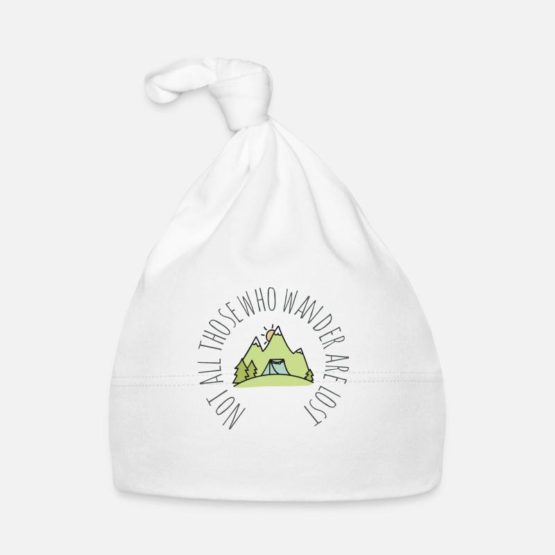 Conception de camping de randonnée cool pour les fans de plein air - Bonnet bio Bébé - blanc