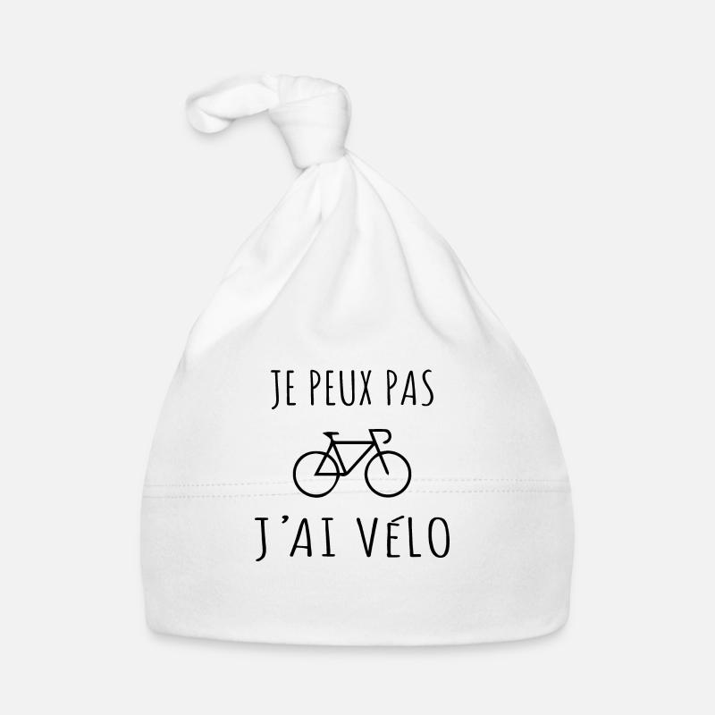 Je Peux Pas J'ai Vélo - Bonnet bio Bébé - blanc