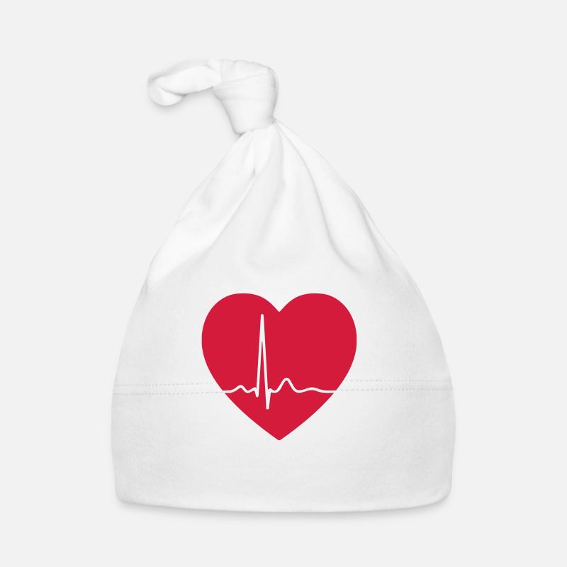 Heart ECG pulse Organic Baby Cap