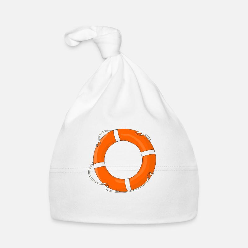 Boot Rettungsring - Baby Bio-Mütze - Weiß