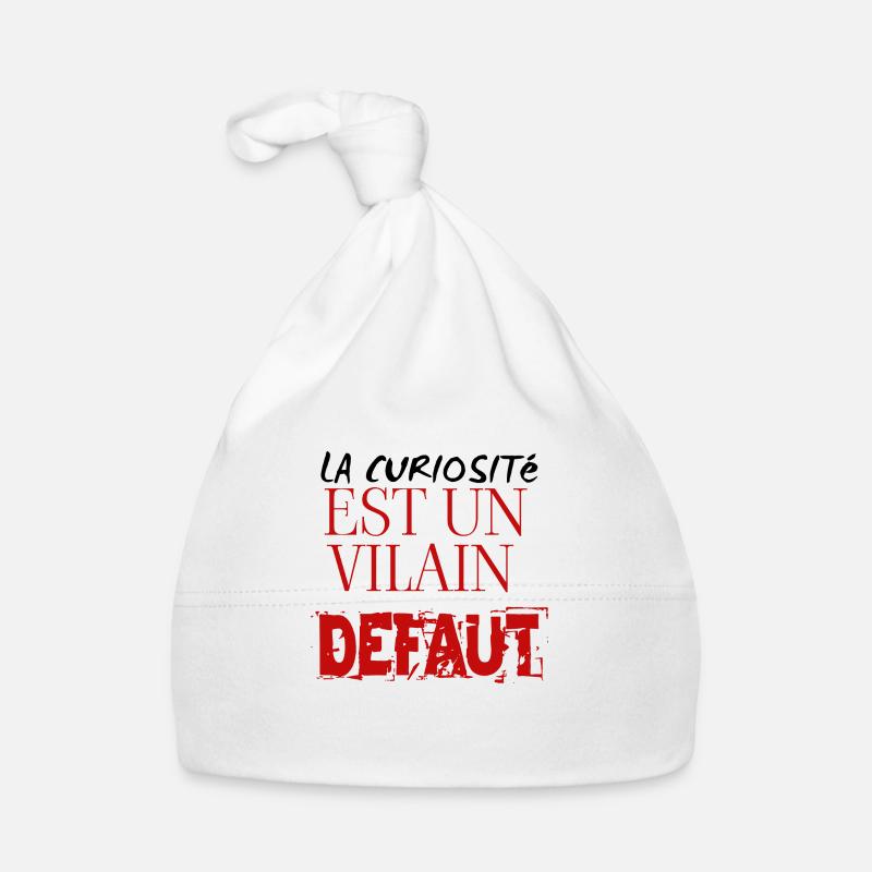 la curiosité est un vilain défaut - Bonnet bio Bébé - blanc