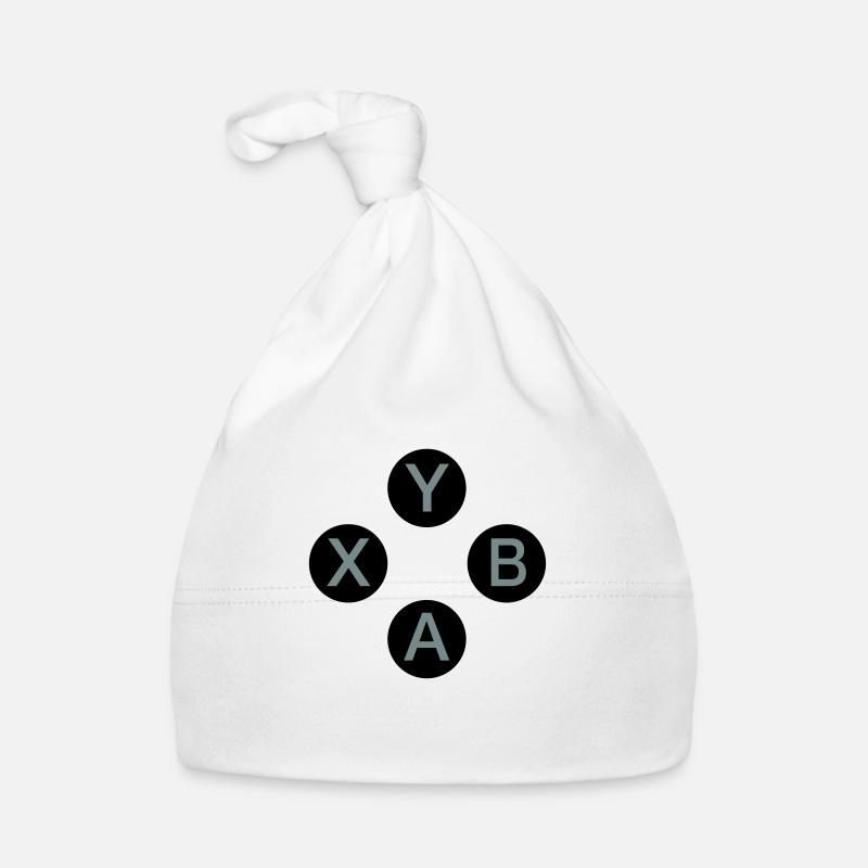 Gamecontroller-Tasten - Baby Bio-Mütze - Weiß