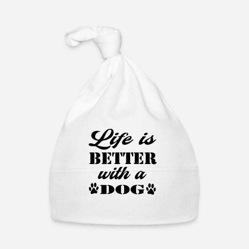 Chien de vie 01 - Bonnet bio Bébé - blanc