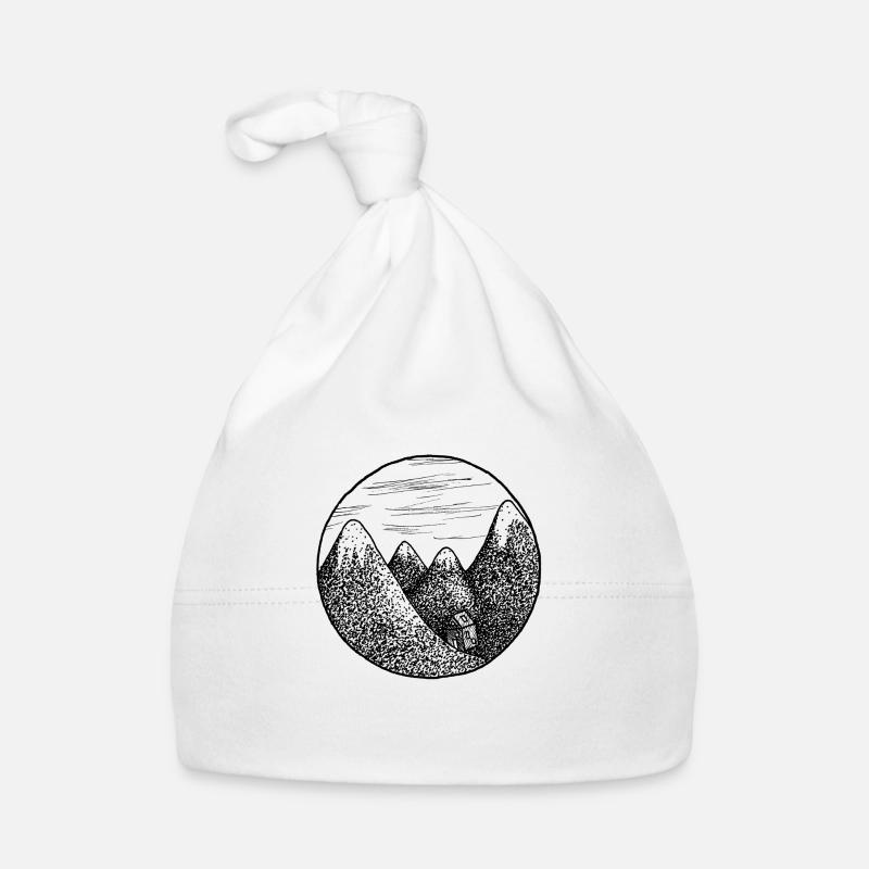 montagnes - Bonnet bio Bébé - blanc