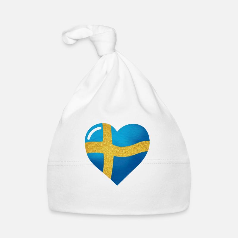 Sveriges flagga, le drapeau de la Suède en forme de Bonnet bio Bébé