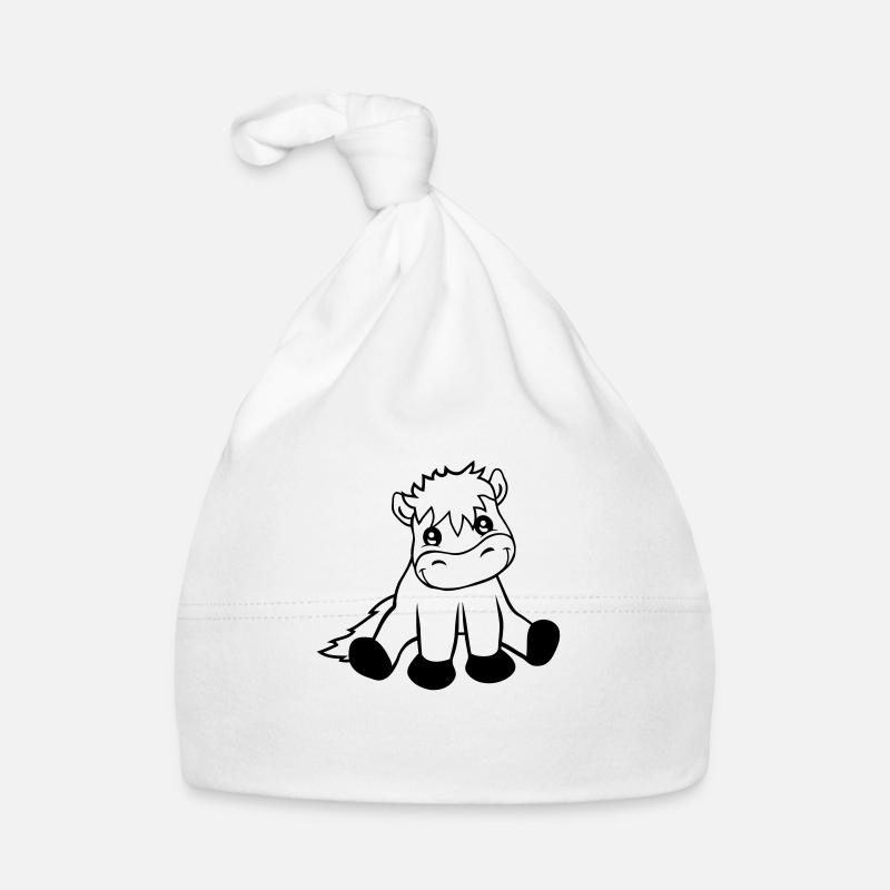 Friendly seated horse Organic Baby Cap