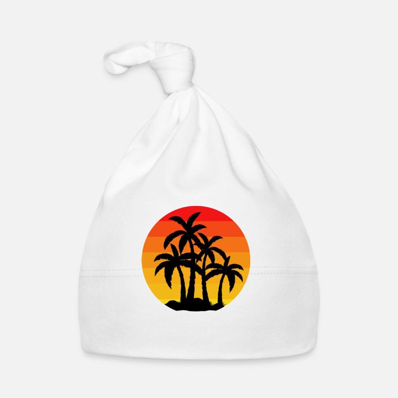 Palms Vintage Sunset Rétro Bonnet bio Bébé