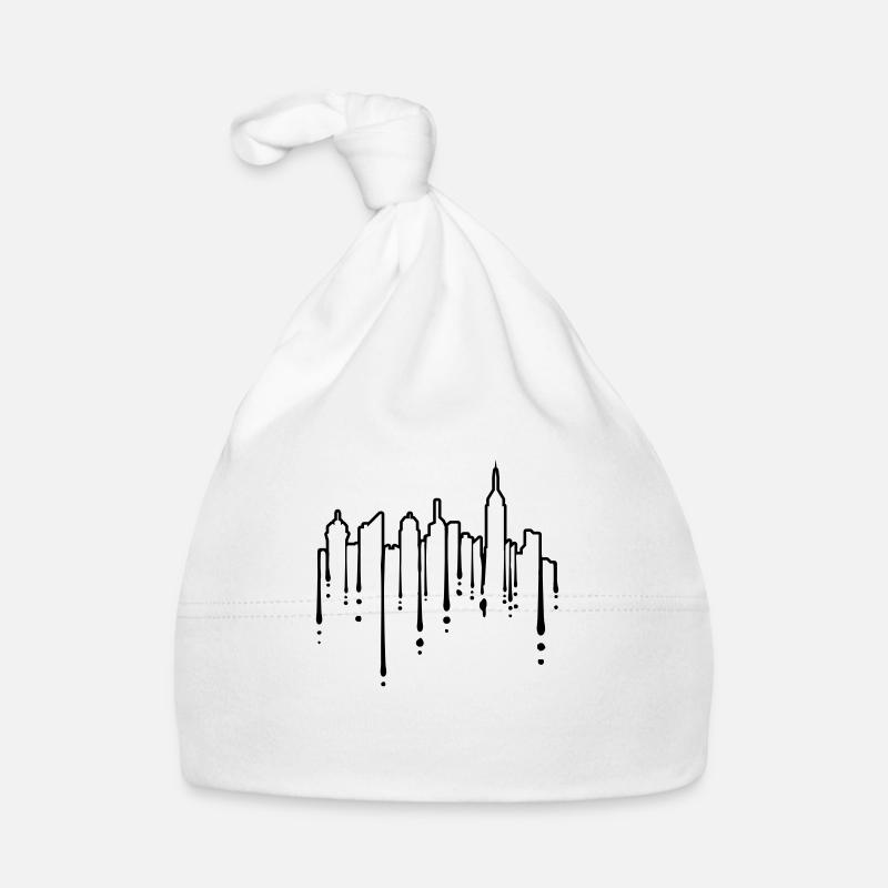 Silhouette Graffiti Gratte-ciel Bonnet bio Bébé
