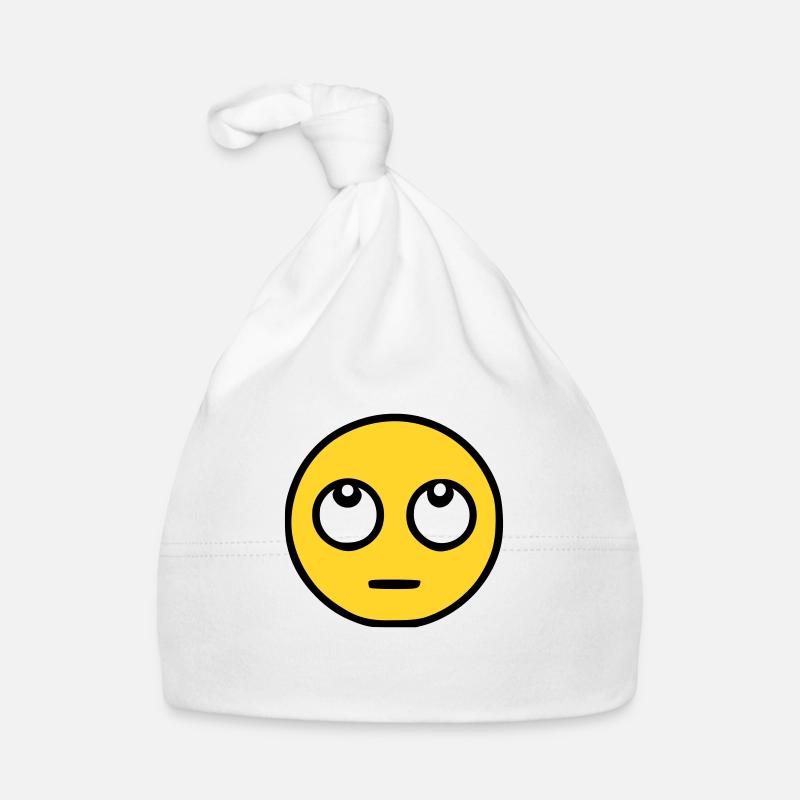 Emoji Eye Roll Sketch Color Organic Baby Cap