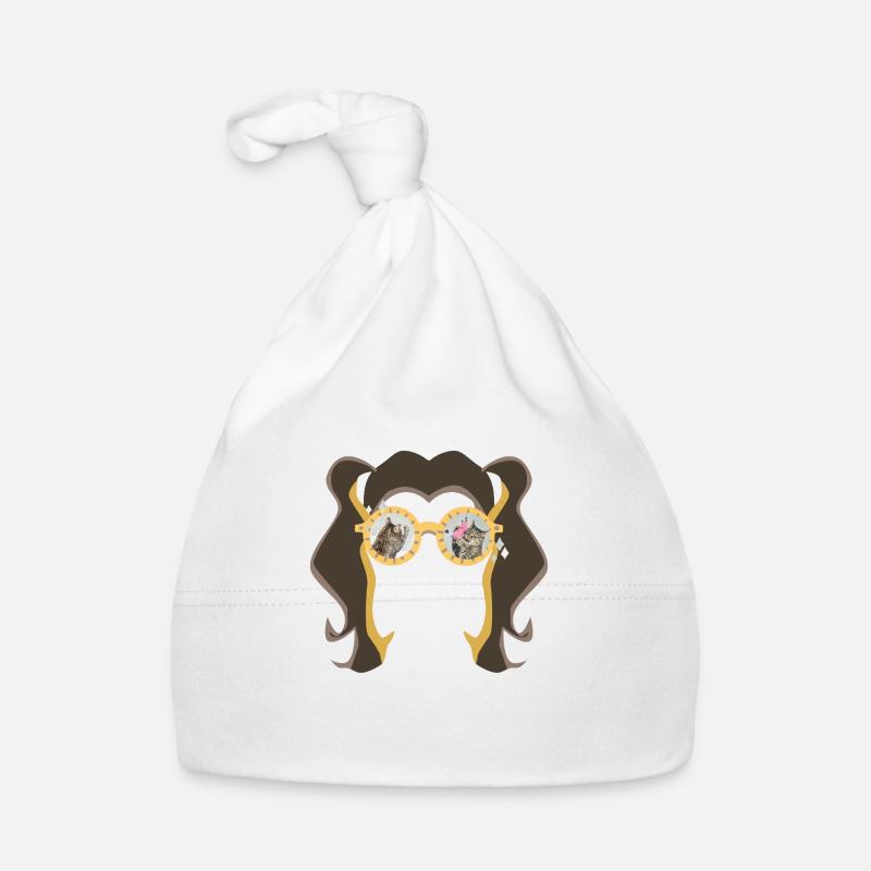 Filles avec lunettes 1 - Bonnet bio Bébé - blanc