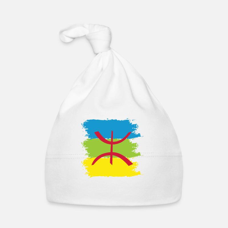 Drapeau Amazigh - Bonnet bio Bébé - blanc