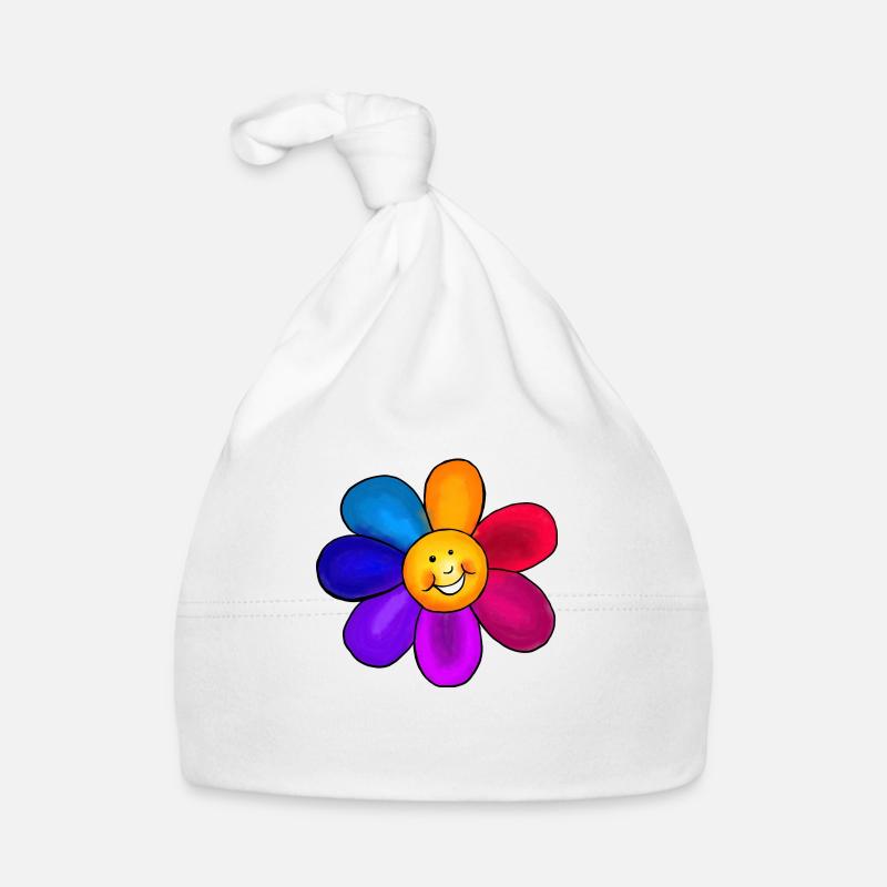 Bunte Blume Baby Bio-Mütze