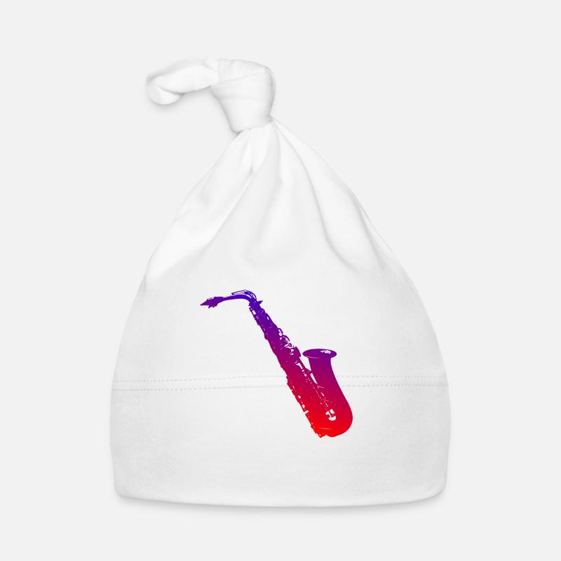 Saxophone - Bonnet bio Bébé - blanc