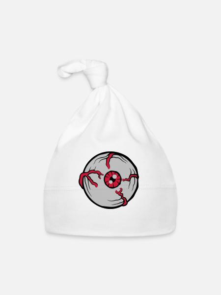 Big Crazy Horror Eye - Organic Baby Cap - white - Front