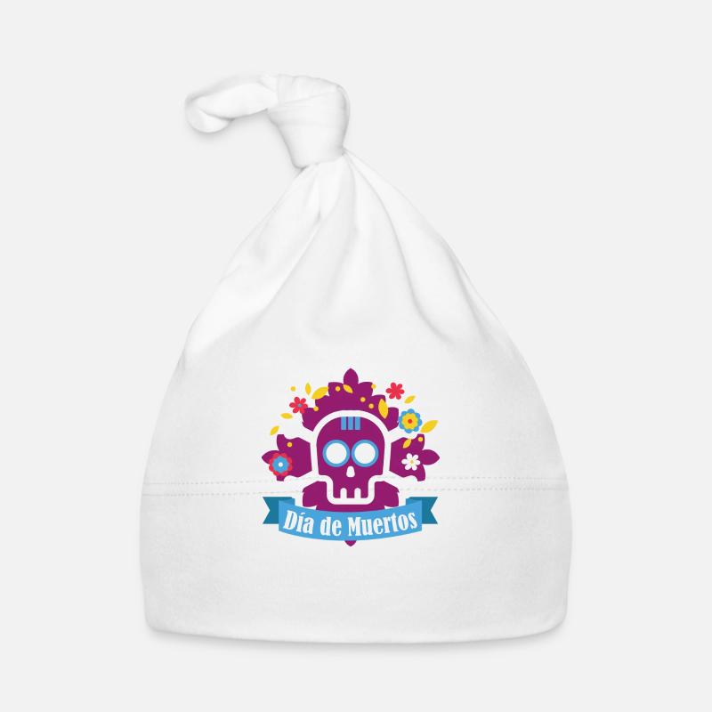 dia de muertos lila Baby Bio-Mütze