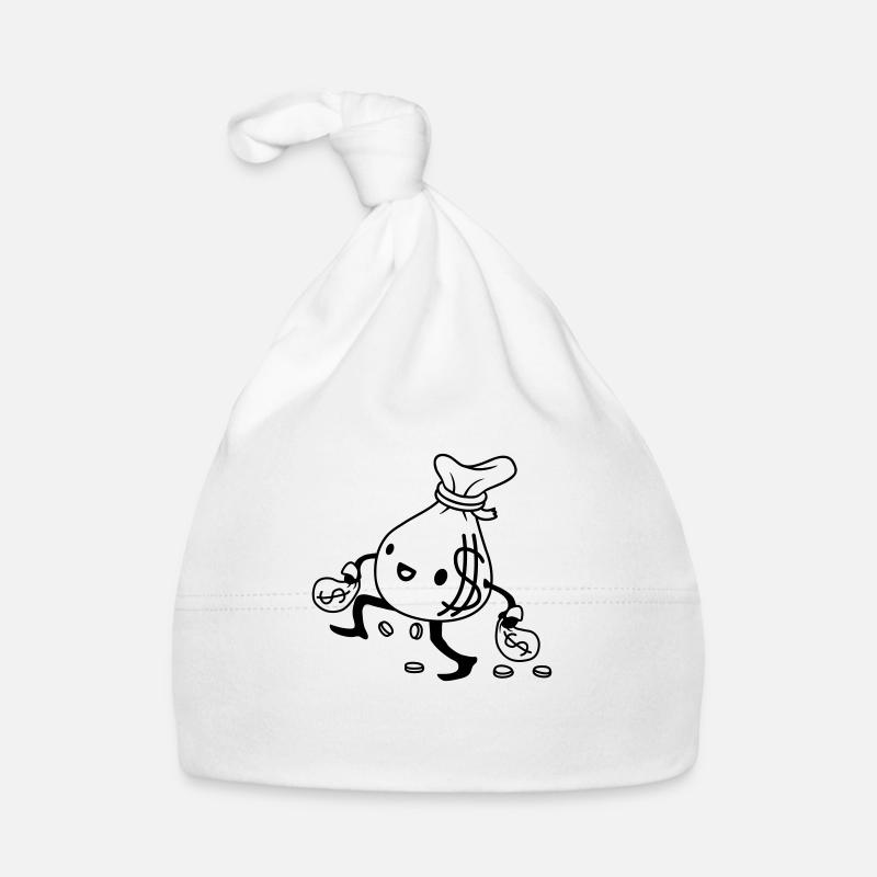 Walking Happy Money Bag Comic Organic Baby Cap