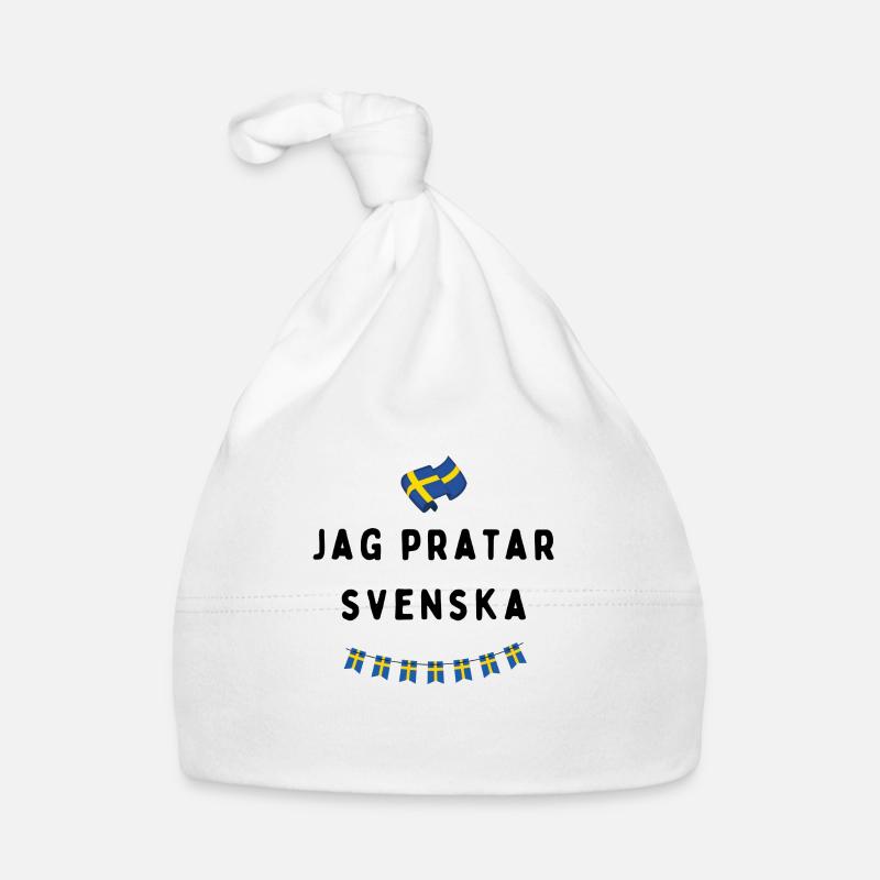 Jag pratar svenska schwarz Baby Bio-Mütze