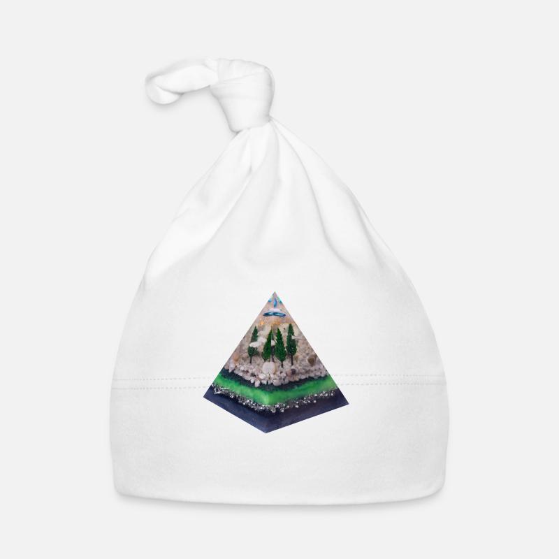 Tree circle of the intergalactic connection - Organic Baby Cap - white