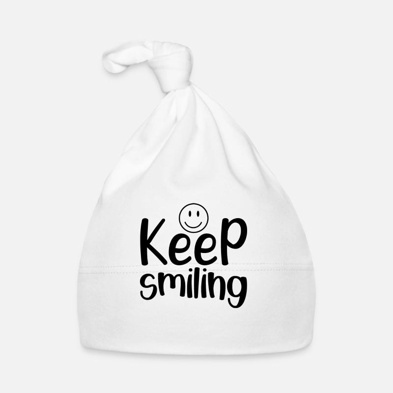 Keep smiling - citation positive Bonnet bio Bébé
